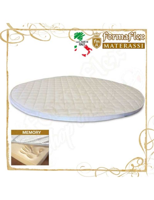 Copri materasso topper rotondo in memory con fascia