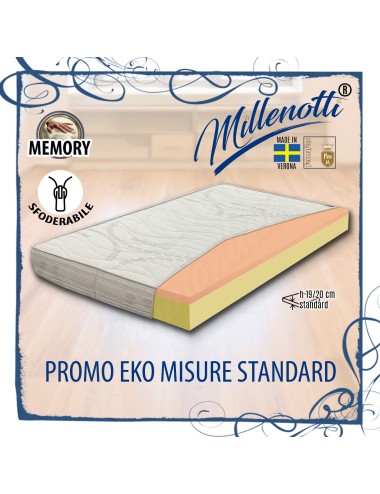 MILLENOTTI® Materasso scontato in memory 2 strati PLUS sfoderabile
