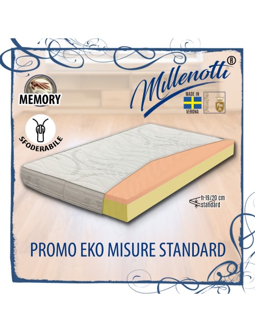 MILLENOTTI® Materasso scontato in memory 2 strati PLUS sfoderabile